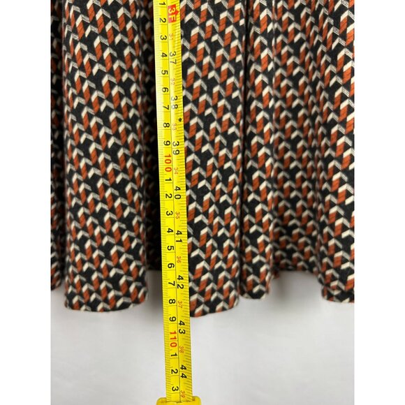 1970s Diane Von Furstenberg Womens 16 Geometric Pattern Long Sleeve Dress Italy - Picture 5 of 15